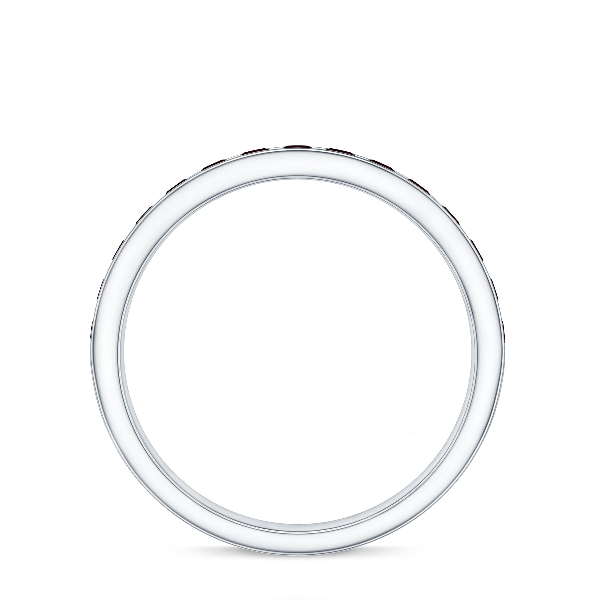 Certified Real Garnet Half Eternity Ring in Channel Setting