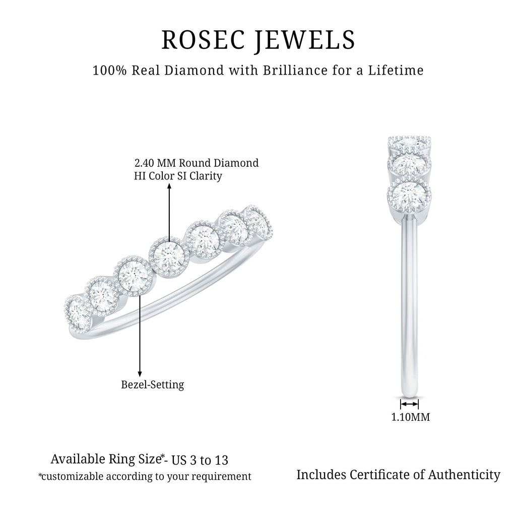 Certified Diamond Anniversary Band in Bezel Setting