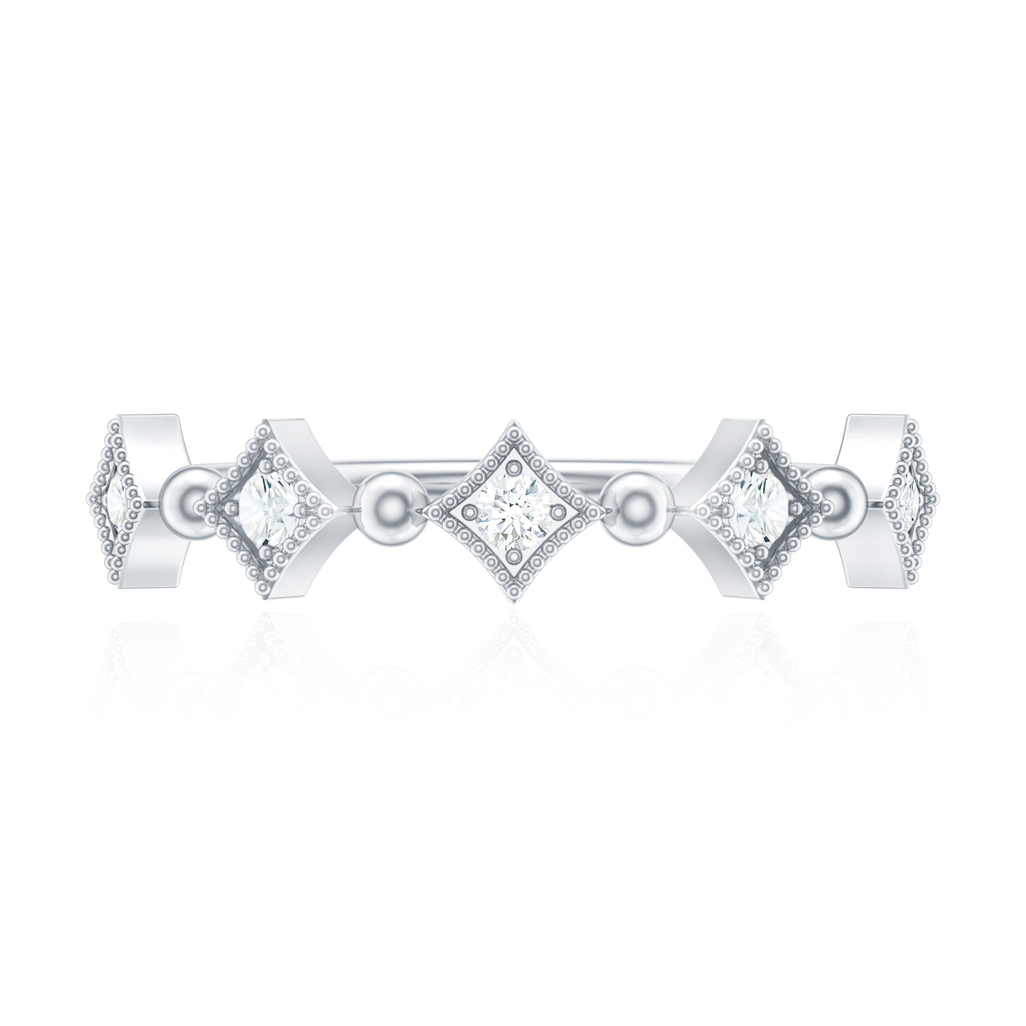 Certified 5 Stone Diamond Dainty Ring