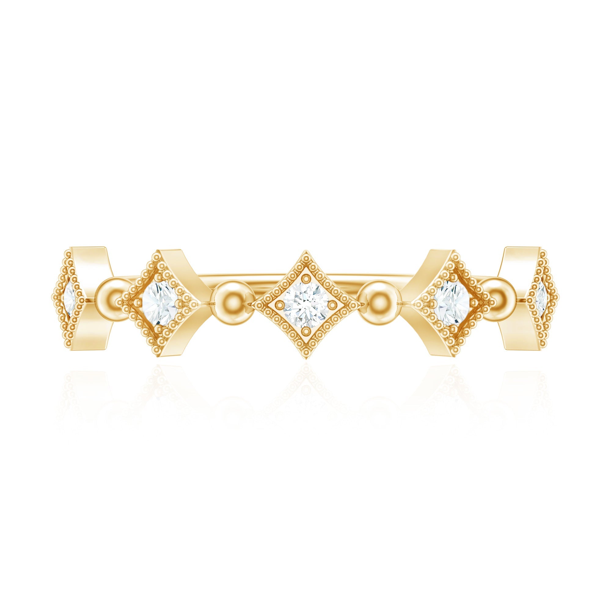 Certified 5 Stone Diamond Dainty Ring