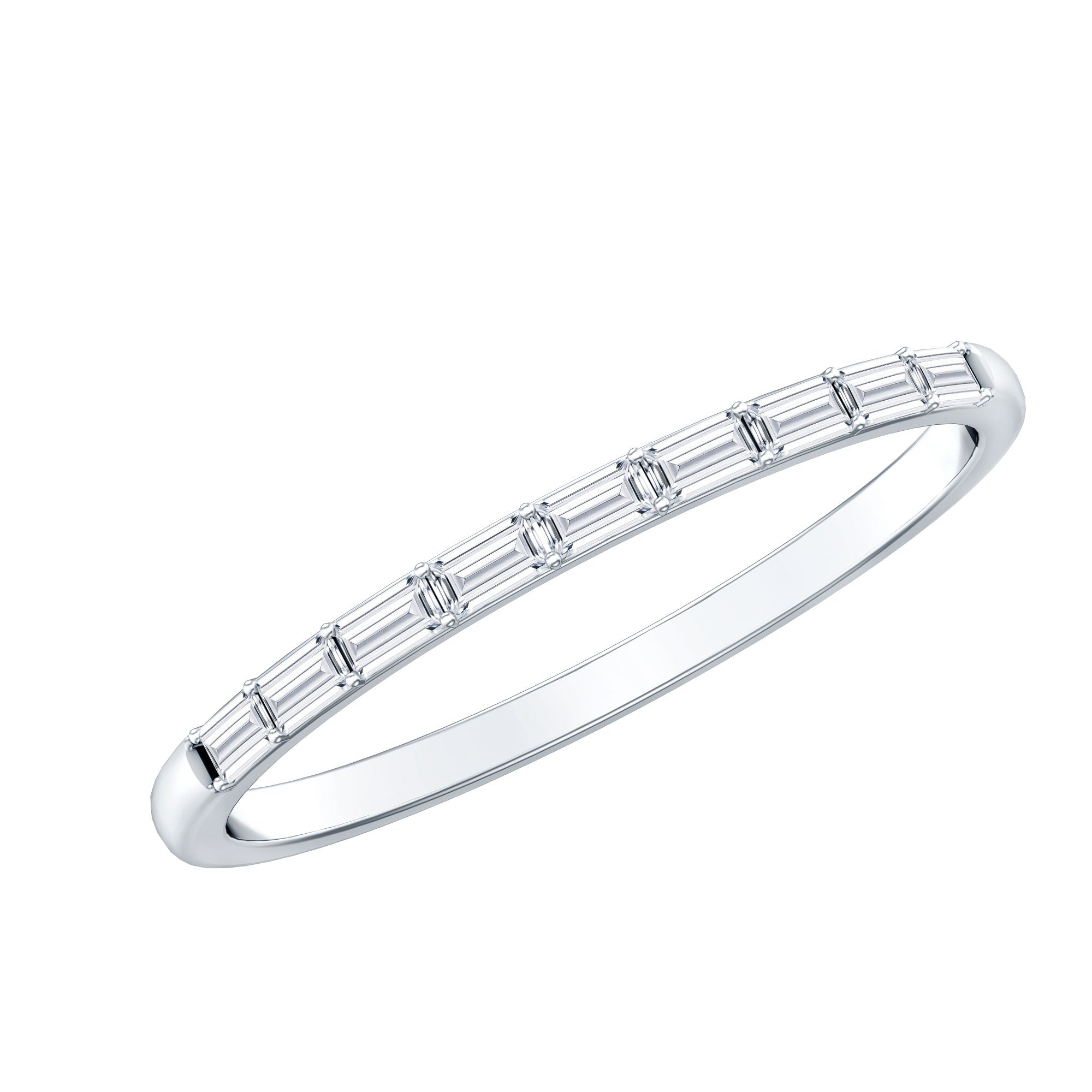 Baguette Diamond East West Stackable Ring