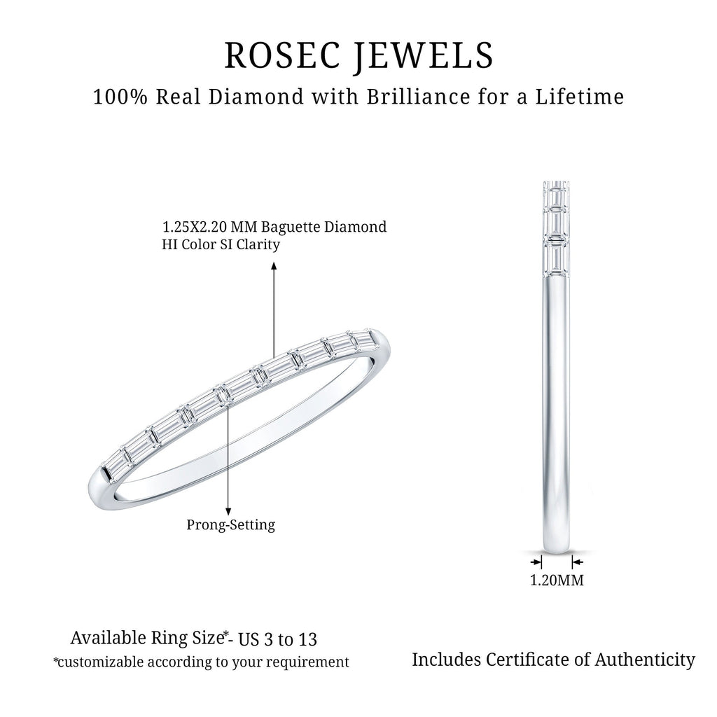 Baguette Diamond East West Stackable Ring