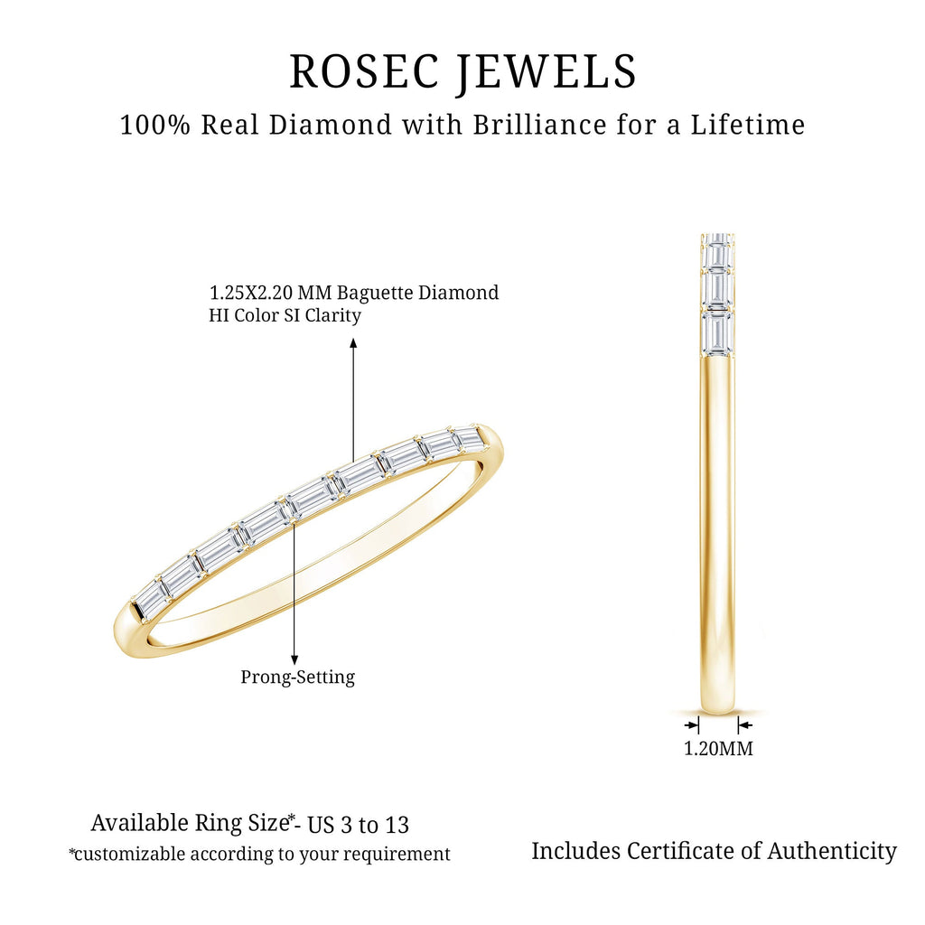 Baguette Diamond East West Stackable Ring