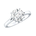 2 Carat Round Cut Moissanite Engagement Ring with Milgrain Detailing