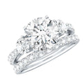 Certified 2 Carat Round Moissanite Bridal Ring Set For Wedding