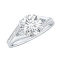 Round Moissanite Solitaire Engagement Ring with Split Shank