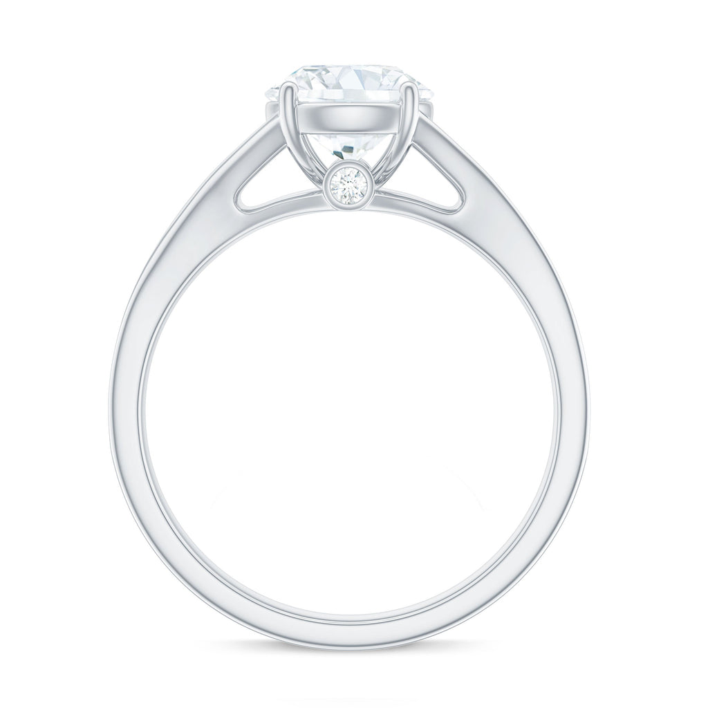 Round Moissanite Solitaire Engagement Ring with Split Shank