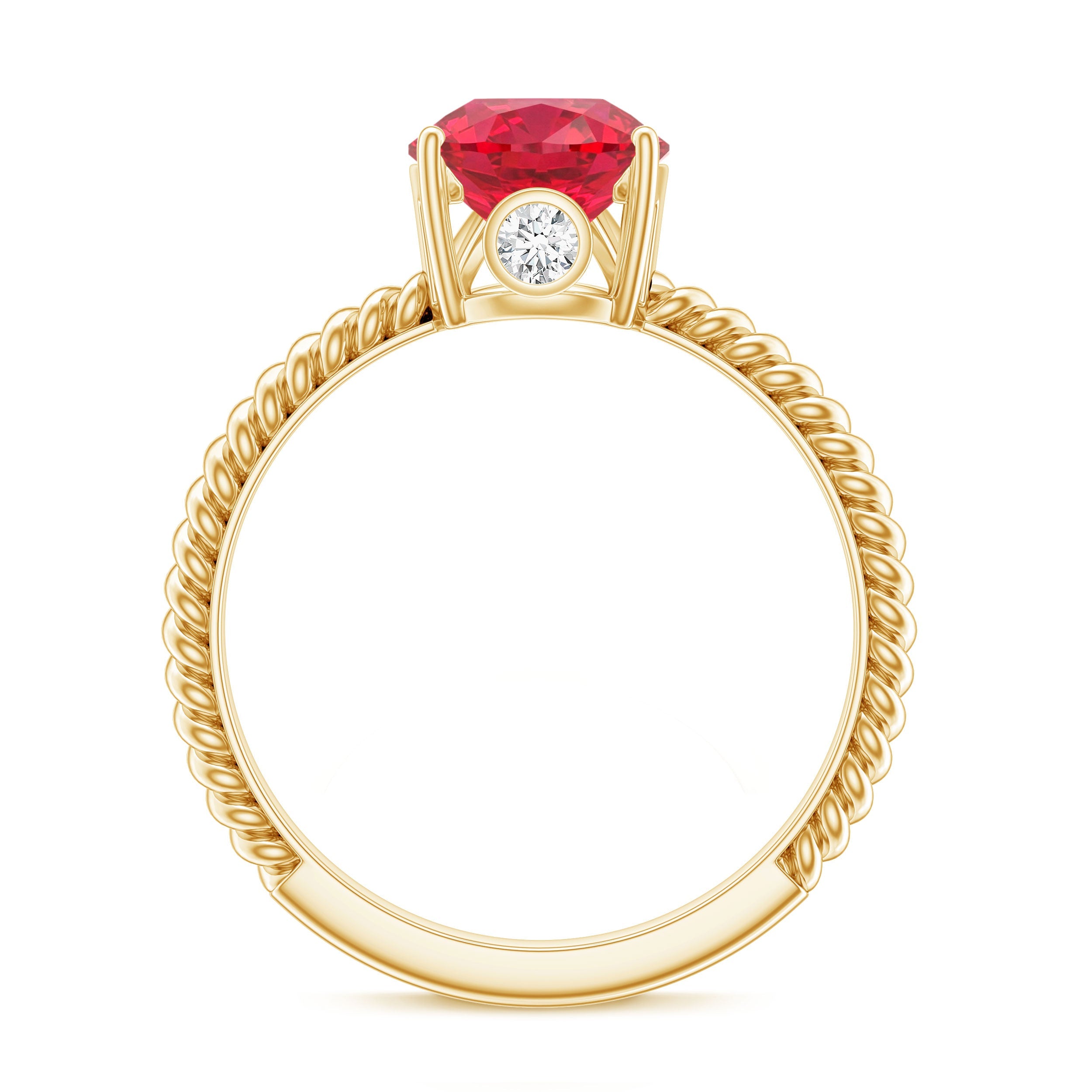 2.9 Carat Lab Created Ruby Teardrop Engagement Ring With Surprise Diamonds