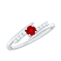 Lab Created Ruby and Diamond Promise Ring in Bypass Shank