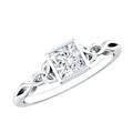 Princess Cut Moissanite Promise Ring in Bezel Setting