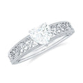 Heart Shape Solitaire Moissanite Filigree Engagement Ring