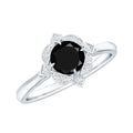 Vintage Looking 0.8 Carat Lab Grown Black and White Diamond Engagement Ring