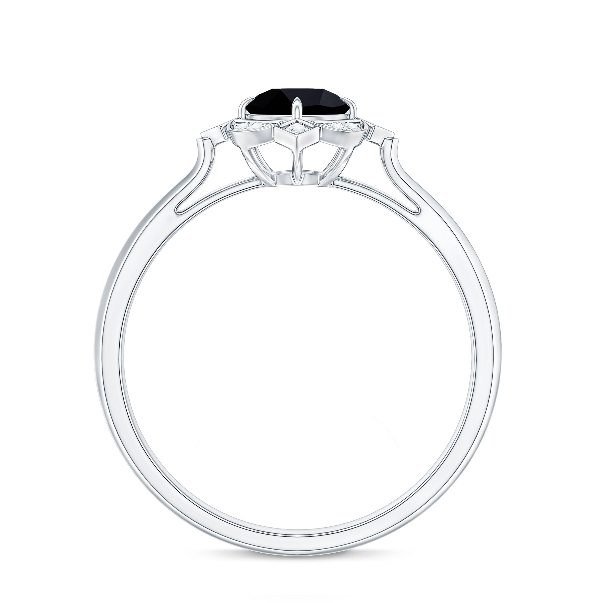 Vintage Looking 0.8 Carat Lab Grown Black and White Diamond Engagement Ring
