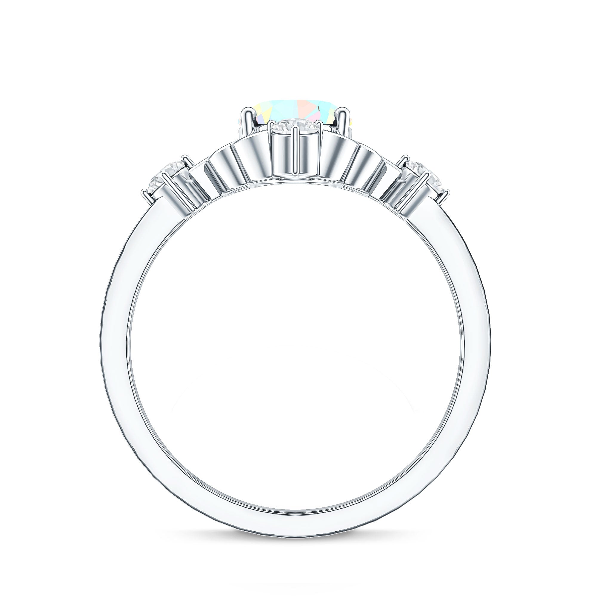 Designer Ethiopian Opal and Diamond  Engagement Ring