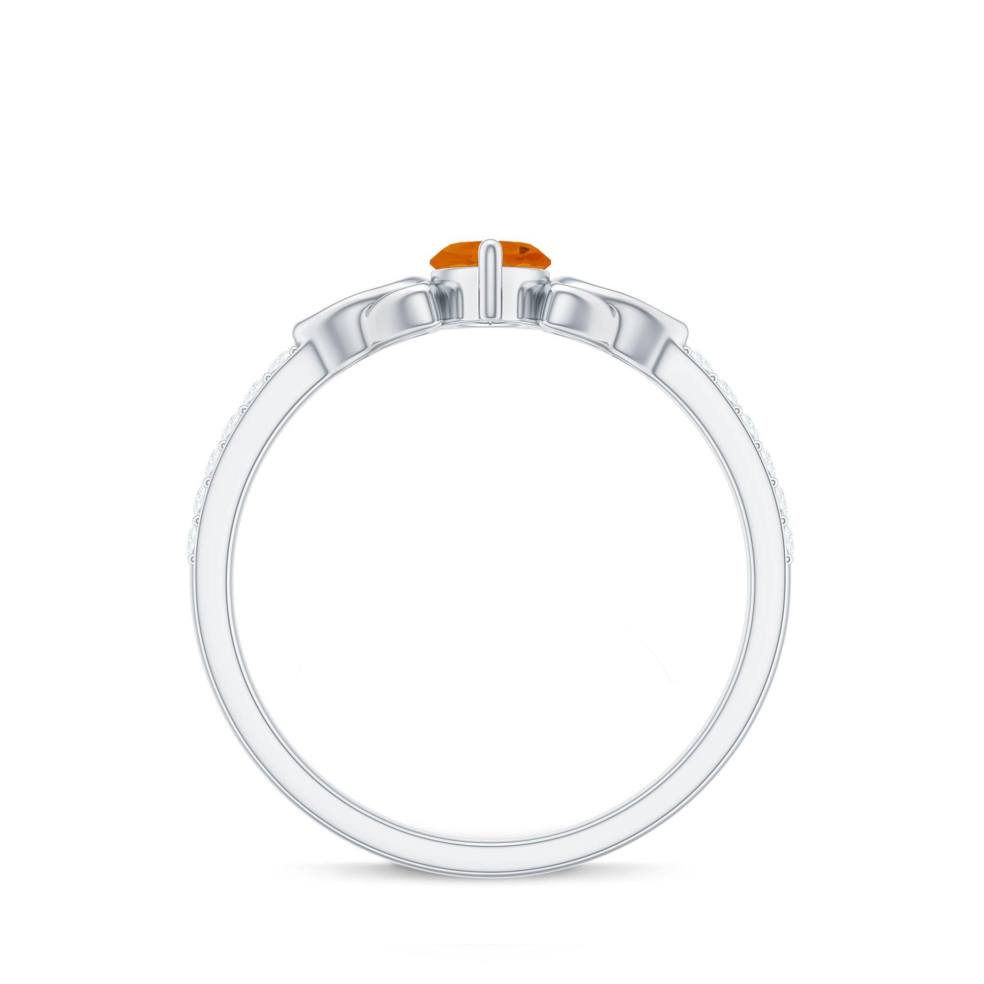 Marquise Cut Fire Opal Celtic Knot Engagement Ring with Diamond