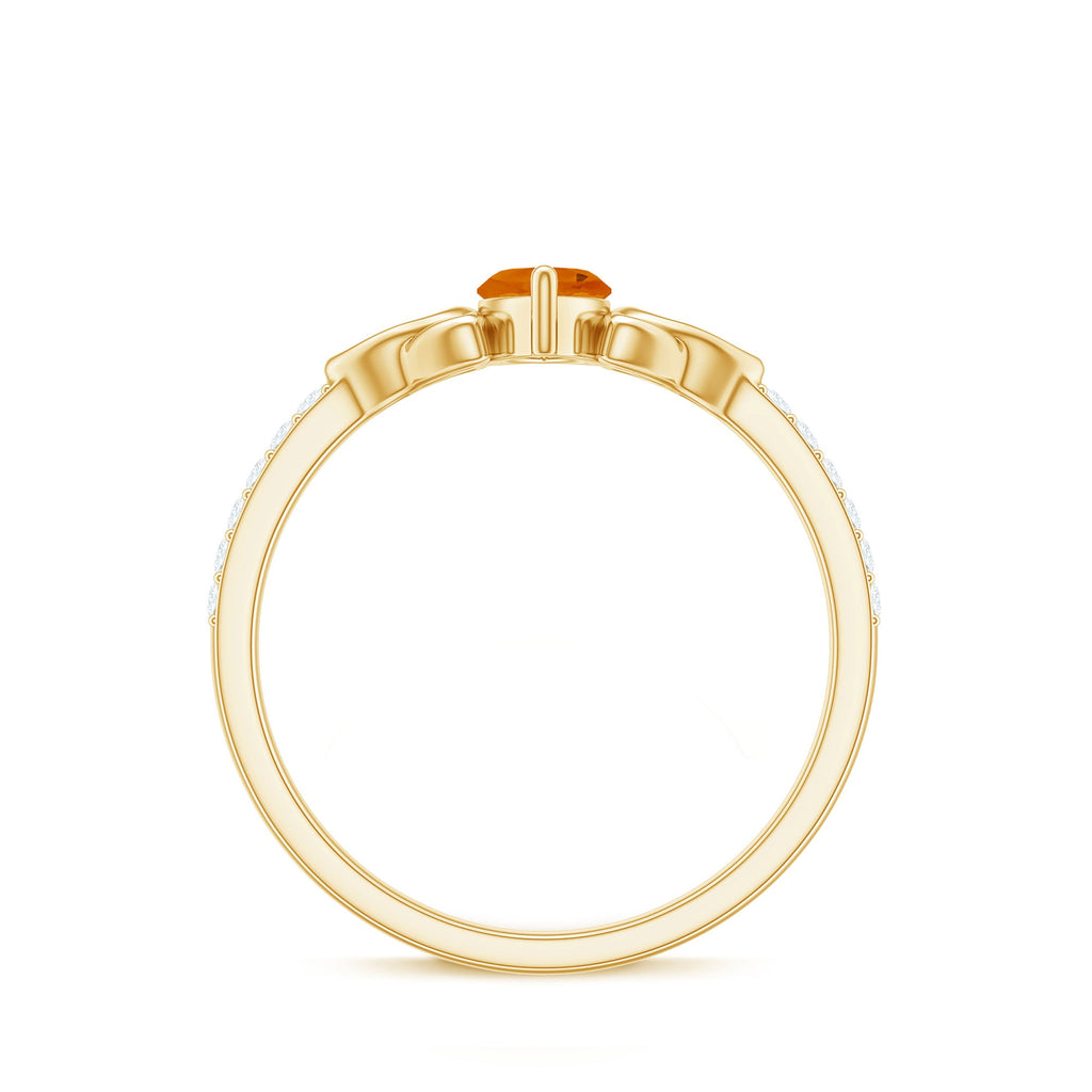 Marquise Cut Fire Opal Celtic Knot Engagement Ring with Diamond