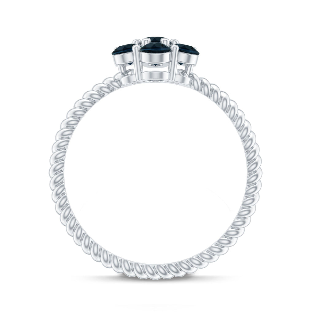 London Blue Topaz Floral Engagement Ring For Women