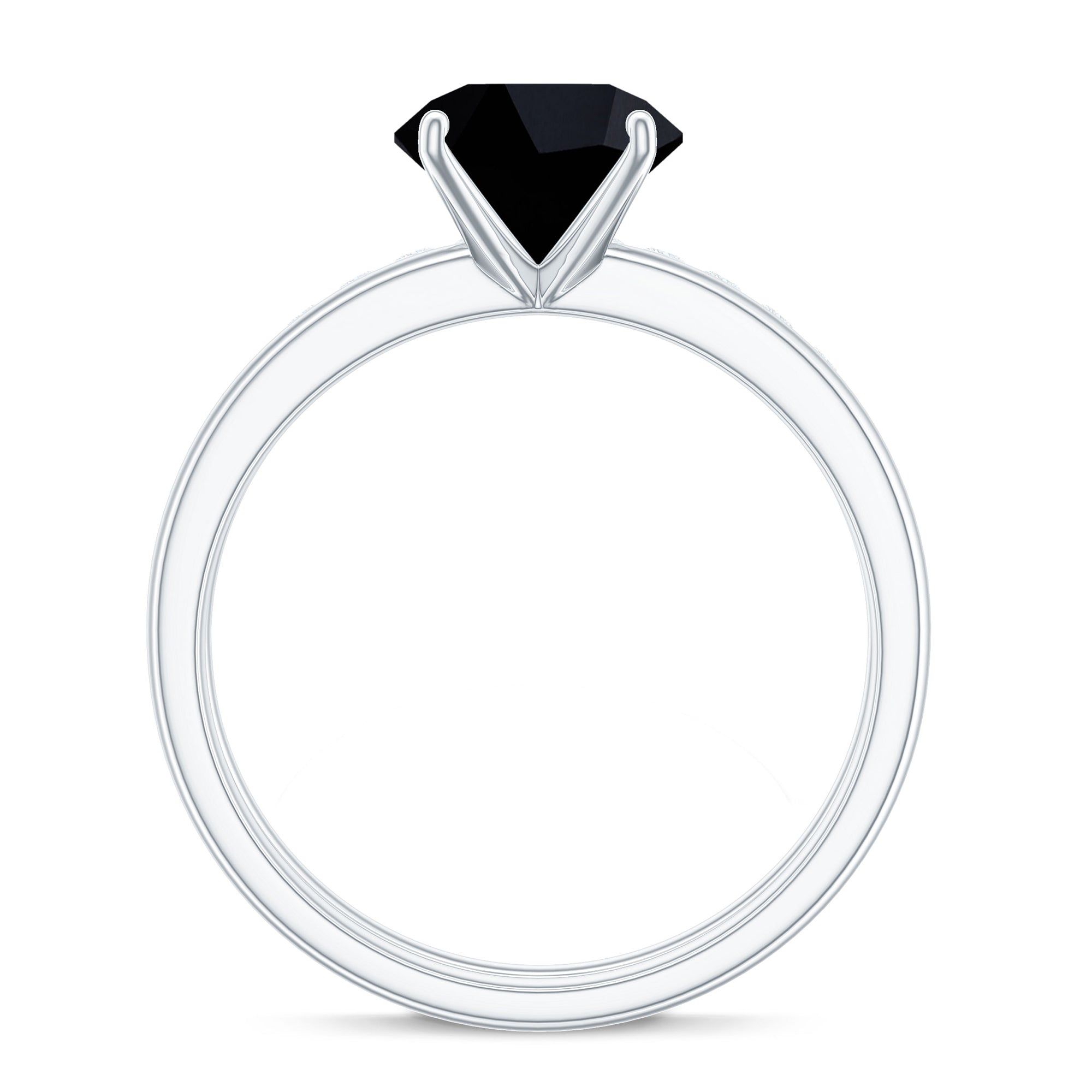 2 Carat Lab Grown Black and White Diamond Engagement Ring with Enhancer