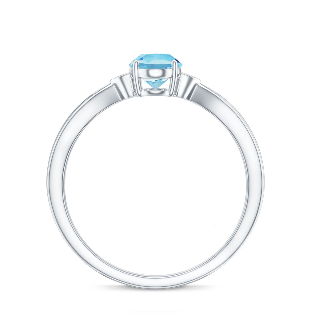 Certified Real Oval Aquamarine Engagement Ring for Women