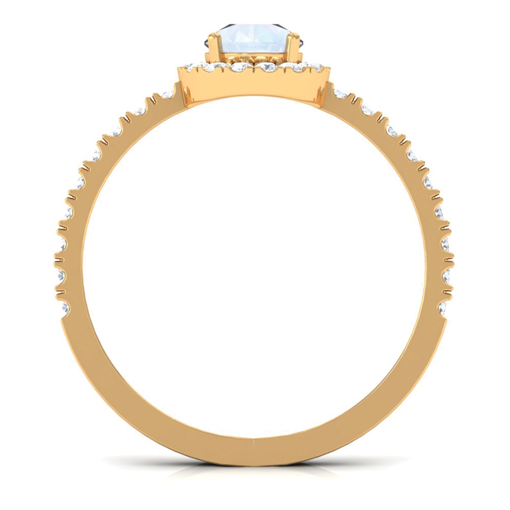 0.8 Carat Pear Cut Moonstone Engagement Ring with Diamond Accent