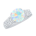 Nature Inspired 2 Carat Ethiopian Opal Engagement Ring with Diamond