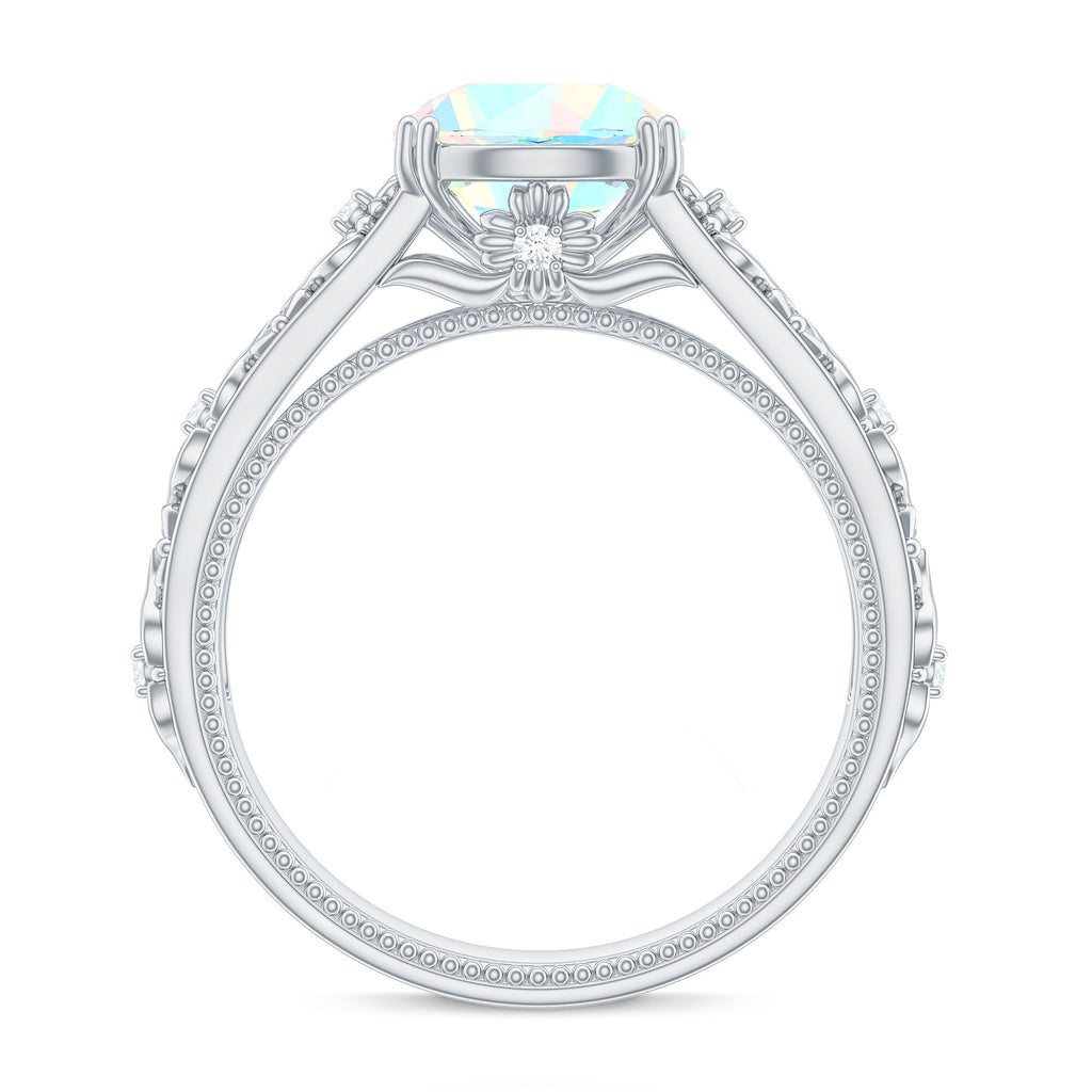Nature Inspired 2 Carat Ethiopian Opal Engagement Ring with Diamond