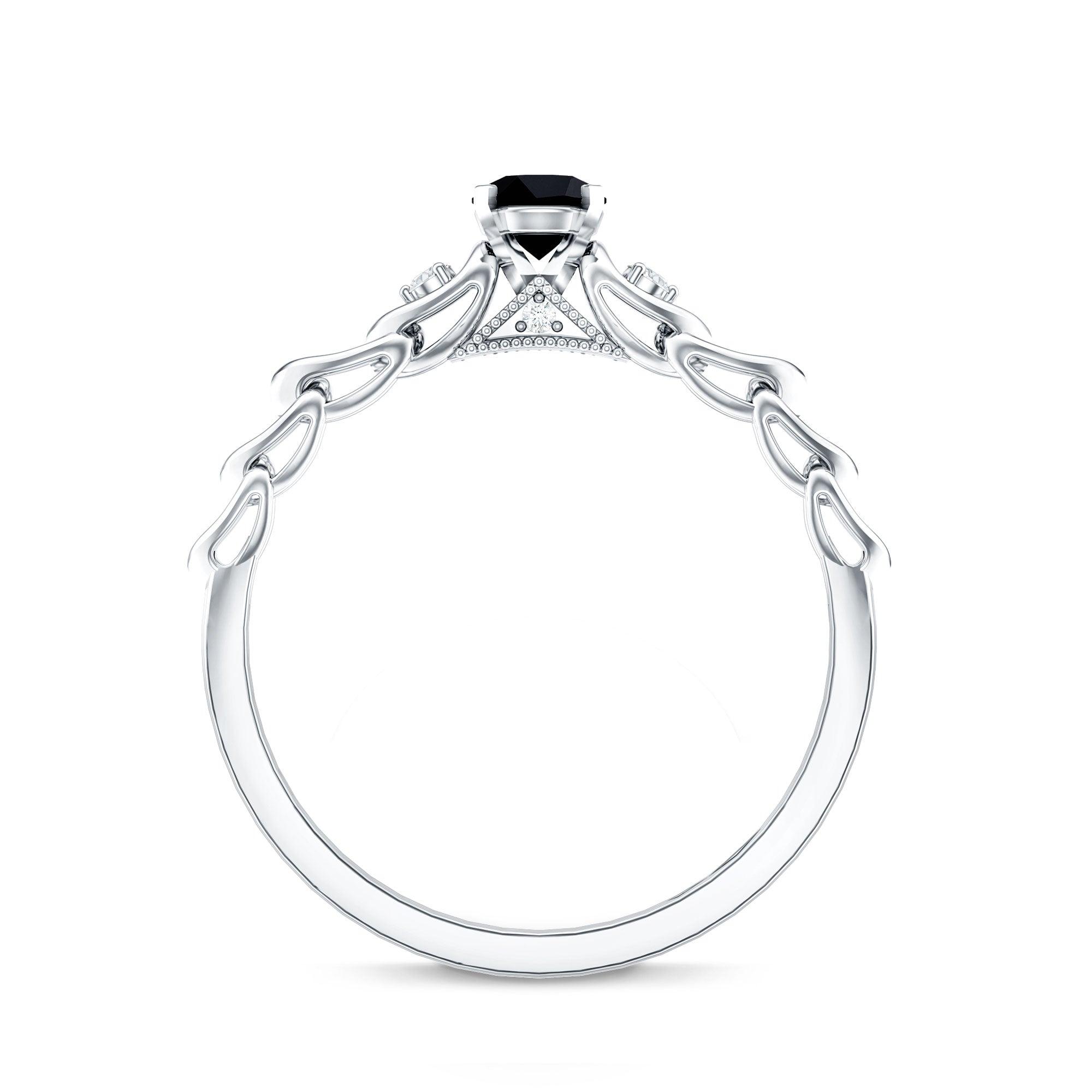 Certified 0.84 Carat Lab Grown Black Diamond Promise Ring with White Diamond