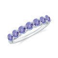 Certified Real Tanzanite Half Eternity Ring for Anniversary