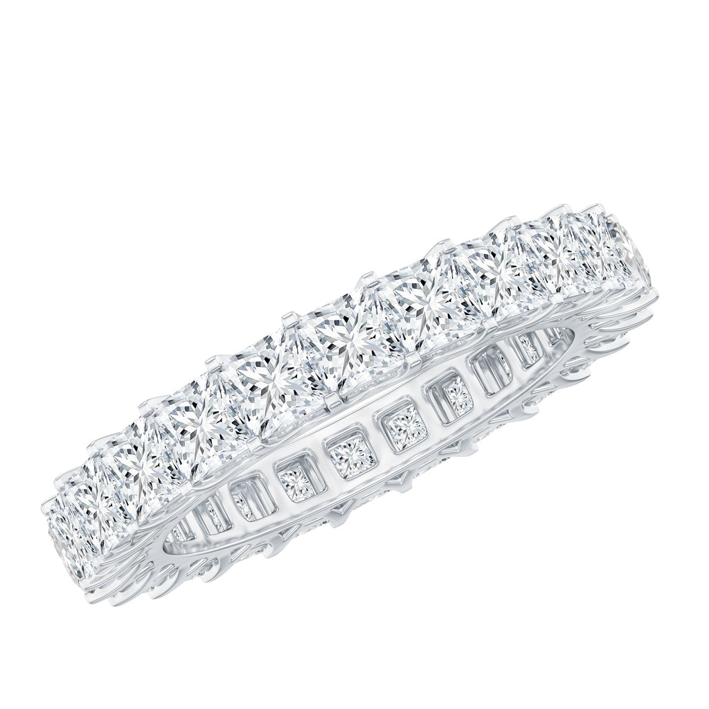 Princess Cut Moissanite Stackable Eternity Band Ring
