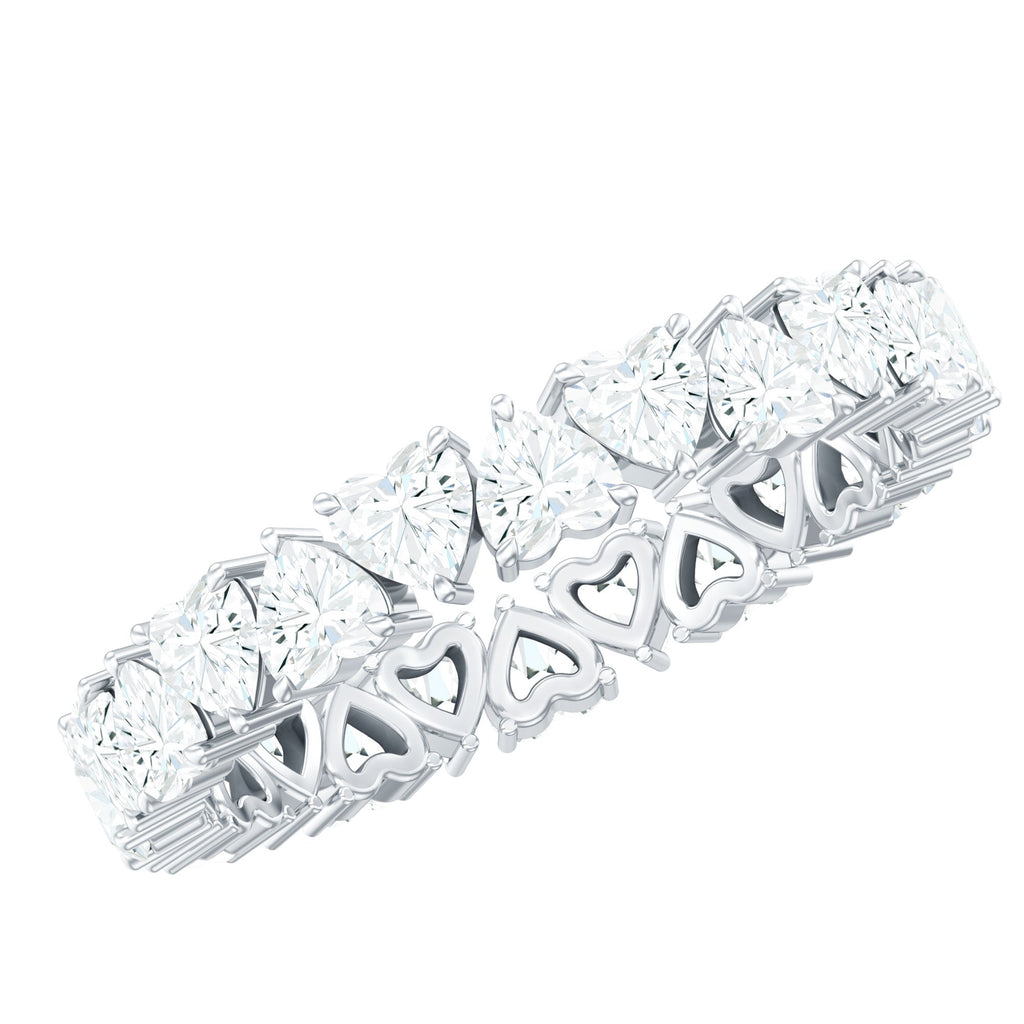 Claw Set Moissanite Heart Wedding Band for Women