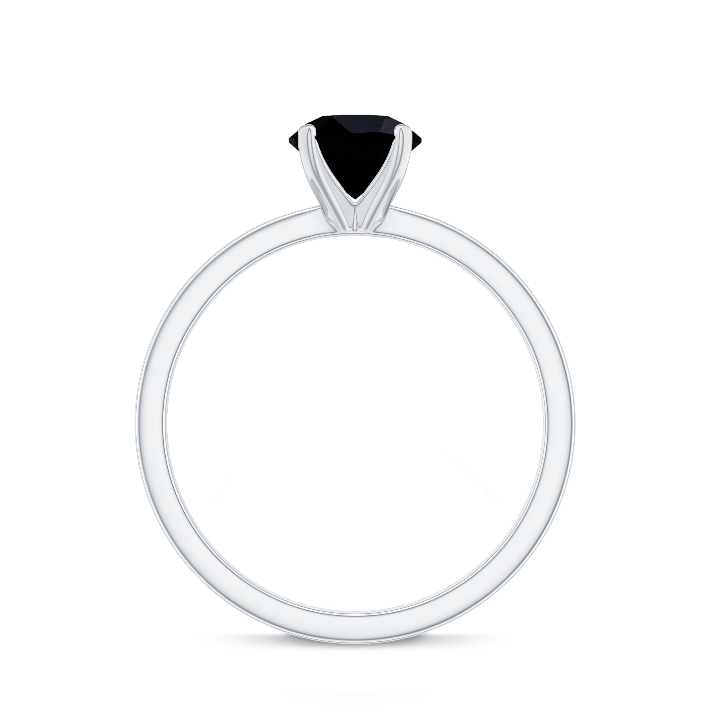 Natural 2 Carat Black Onyx Engagement Ring For Women