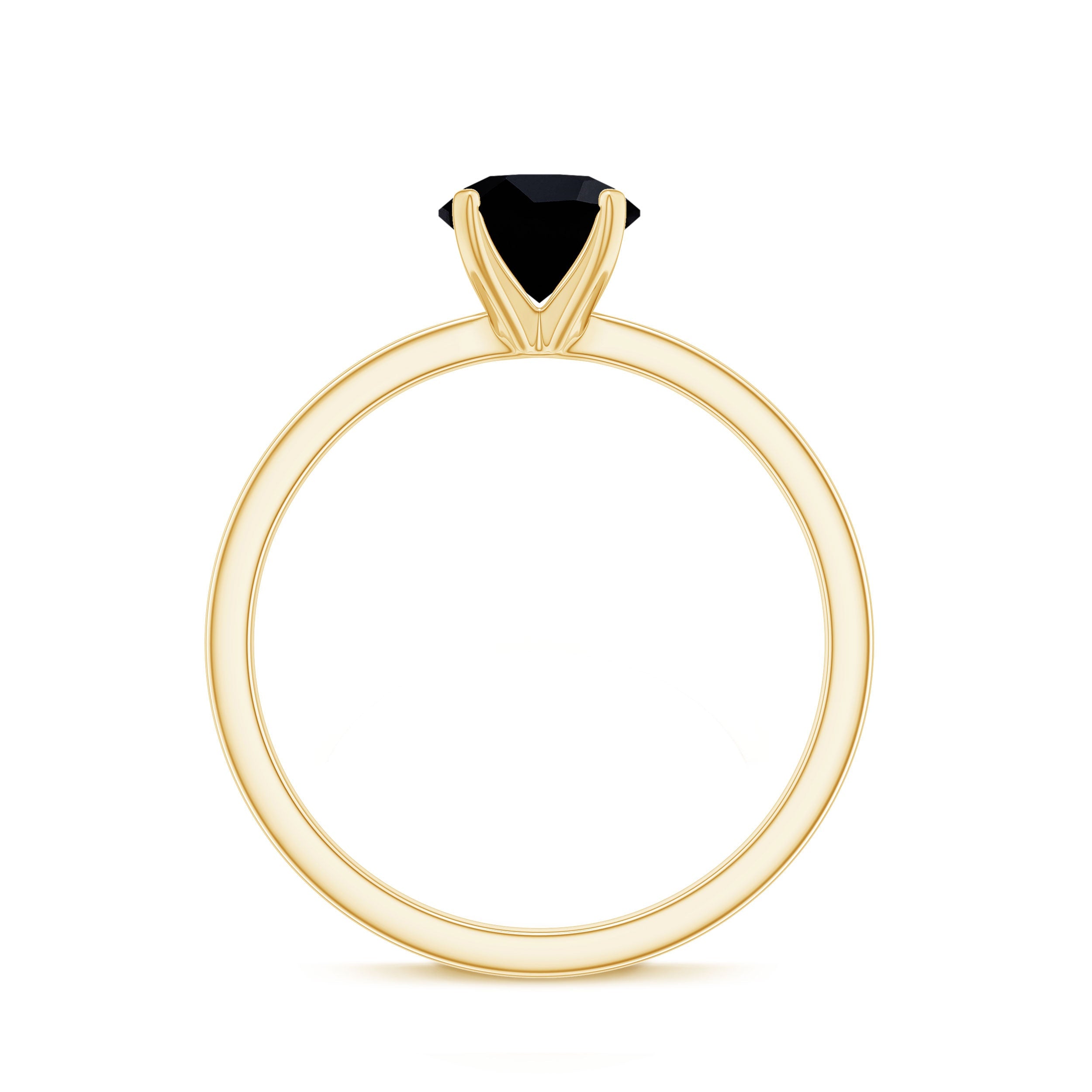 Natural 2 Carat Black Onyx Engagement Ring For Women