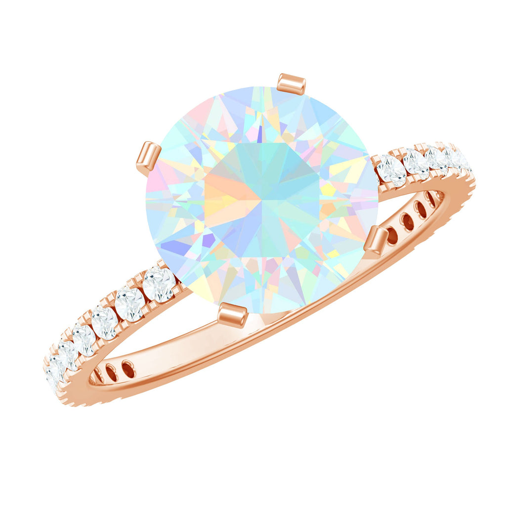 2 Carat Ethiopian Rainbow Opal Diamond Engagement Ring with Certificate