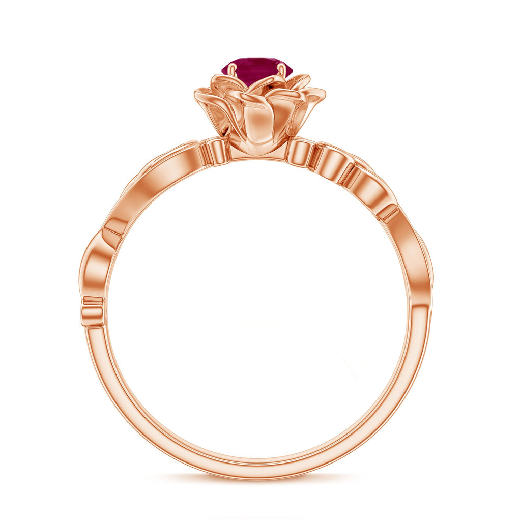 Nature Inspired 0.6 Carat Ruby Diamond Engagement Ring for Women