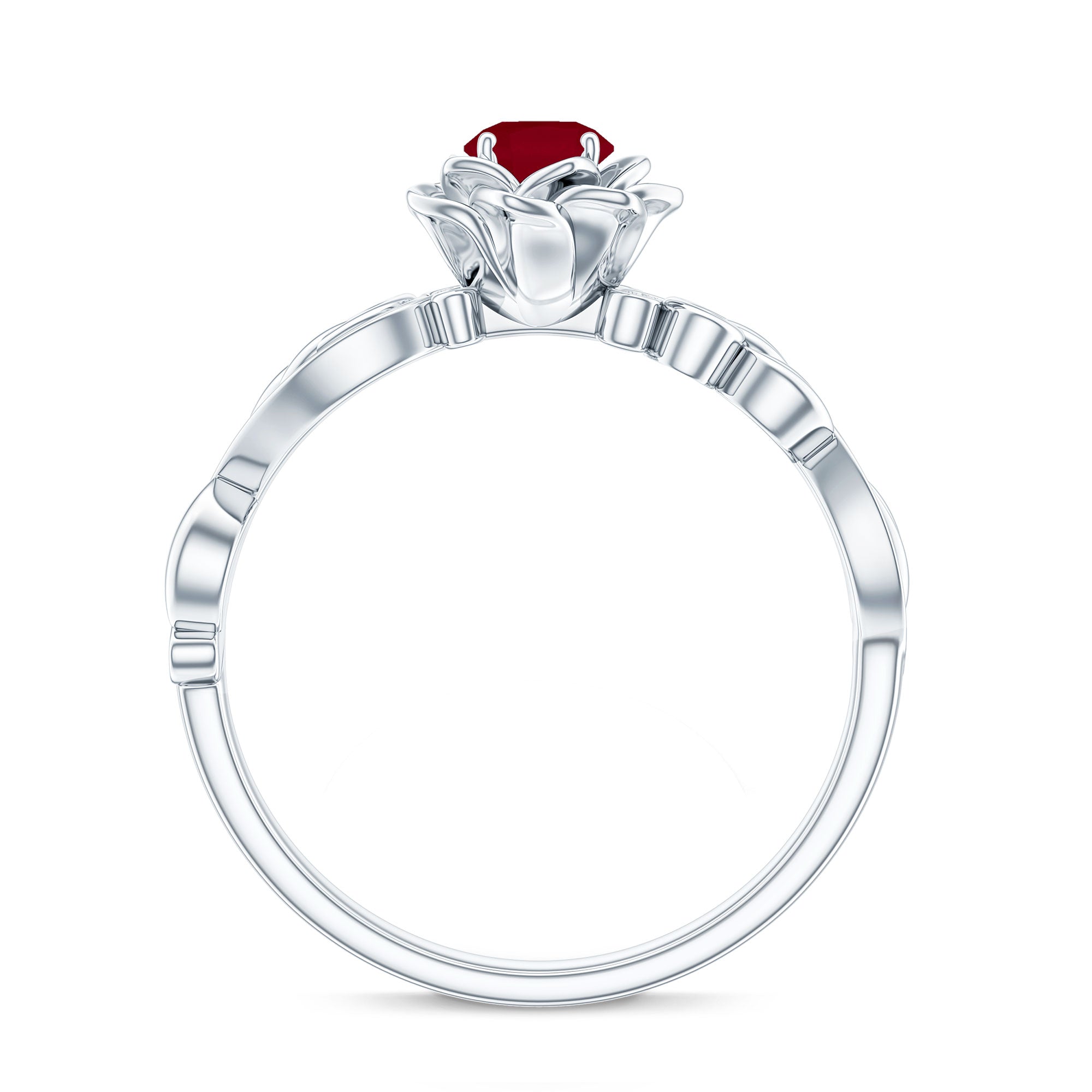 Nature Inspired 0.6 Carat Ruby Diamond Engagement Ring for Women