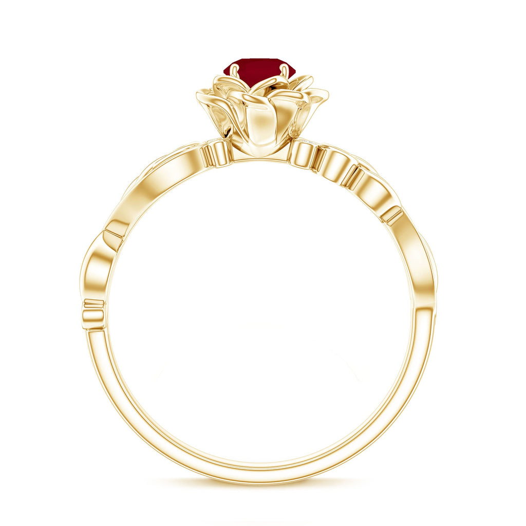 Nature Inspired 0.6 Carat Ruby Diamond Engagement Ring for Women