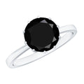 Lotus Basket Set Solitaire Black Onyx Engagement Ring for Women