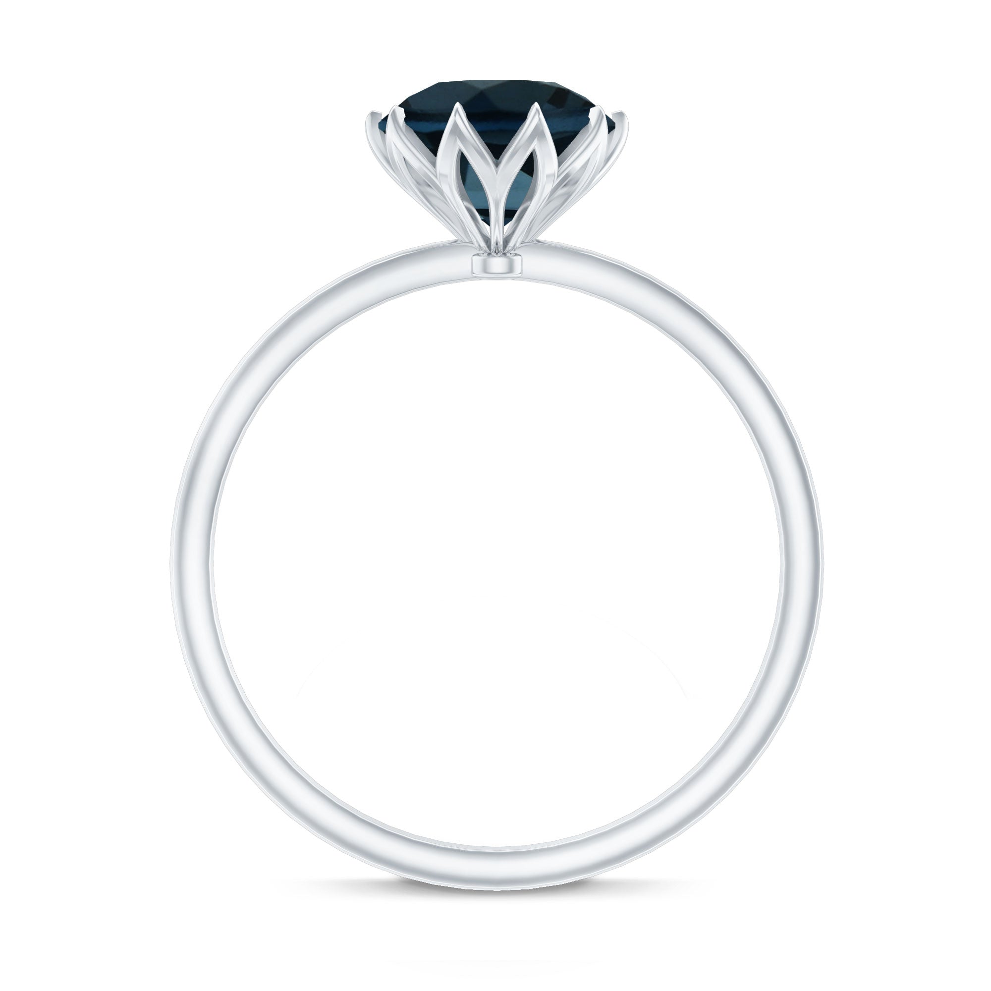 Lotus Basket Set Solitaire London Blue Topaz Engagement Ring