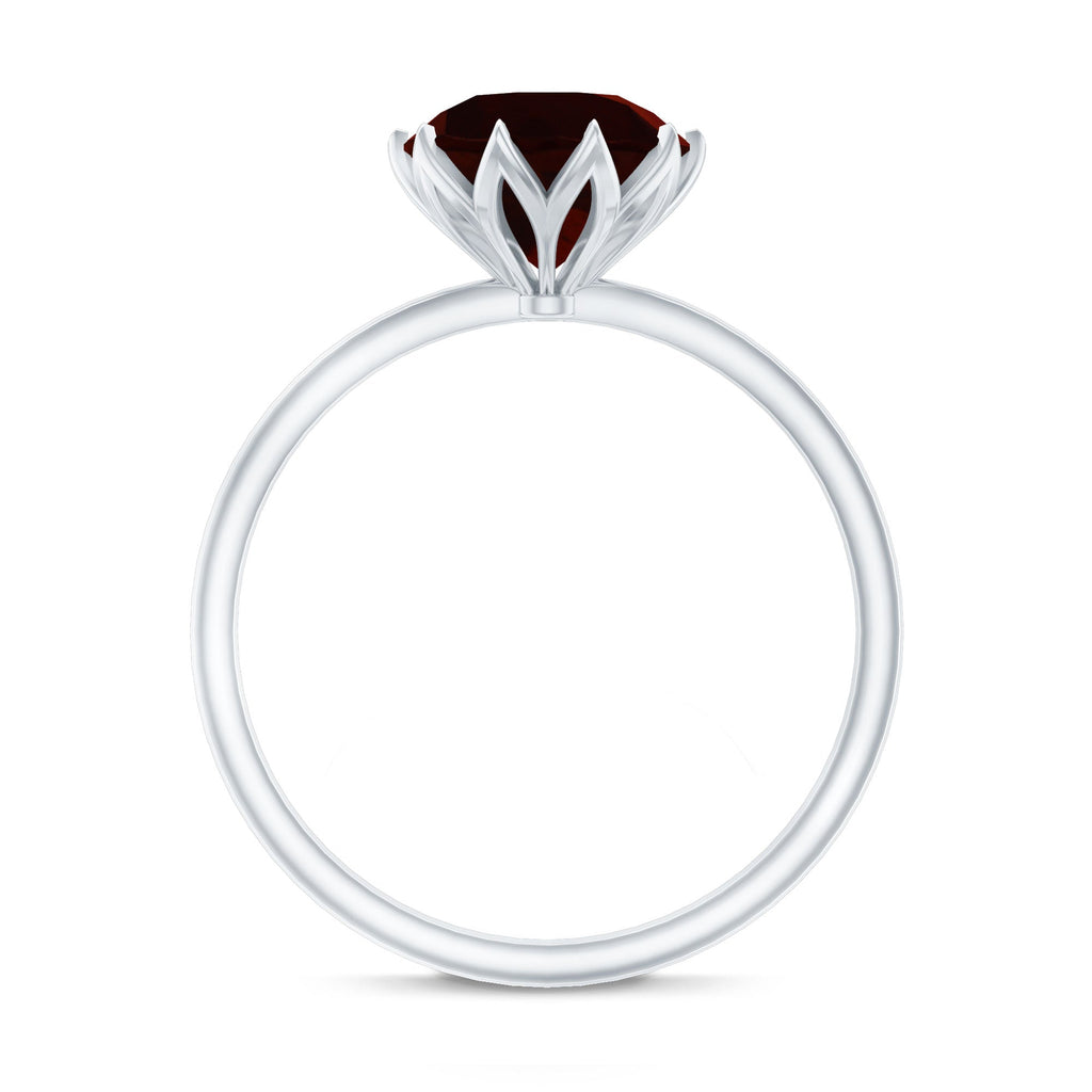 Natural 2.3 Carat Garnet Solitaire Engagement Ring