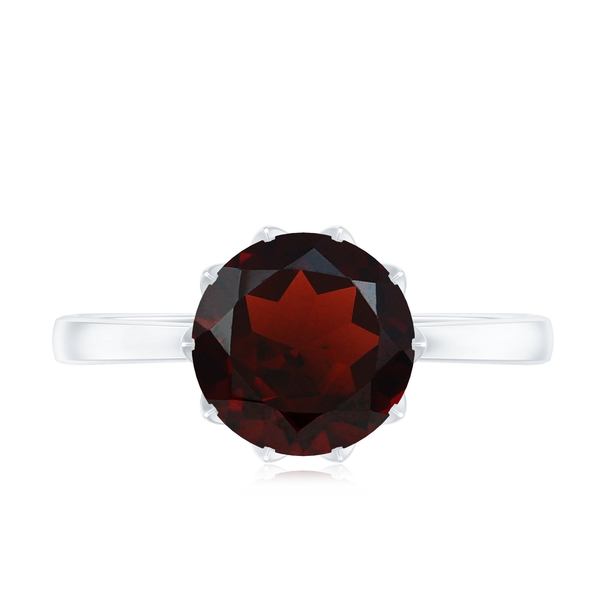 Natural 2.3 Carat Garnet Solitaire Engagement Ring