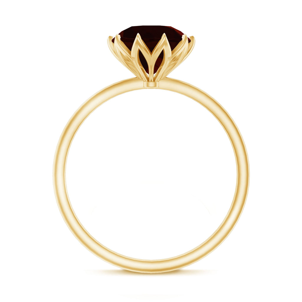 Natural 2.3 Carat Garnet Solitaire Engagement Ring
