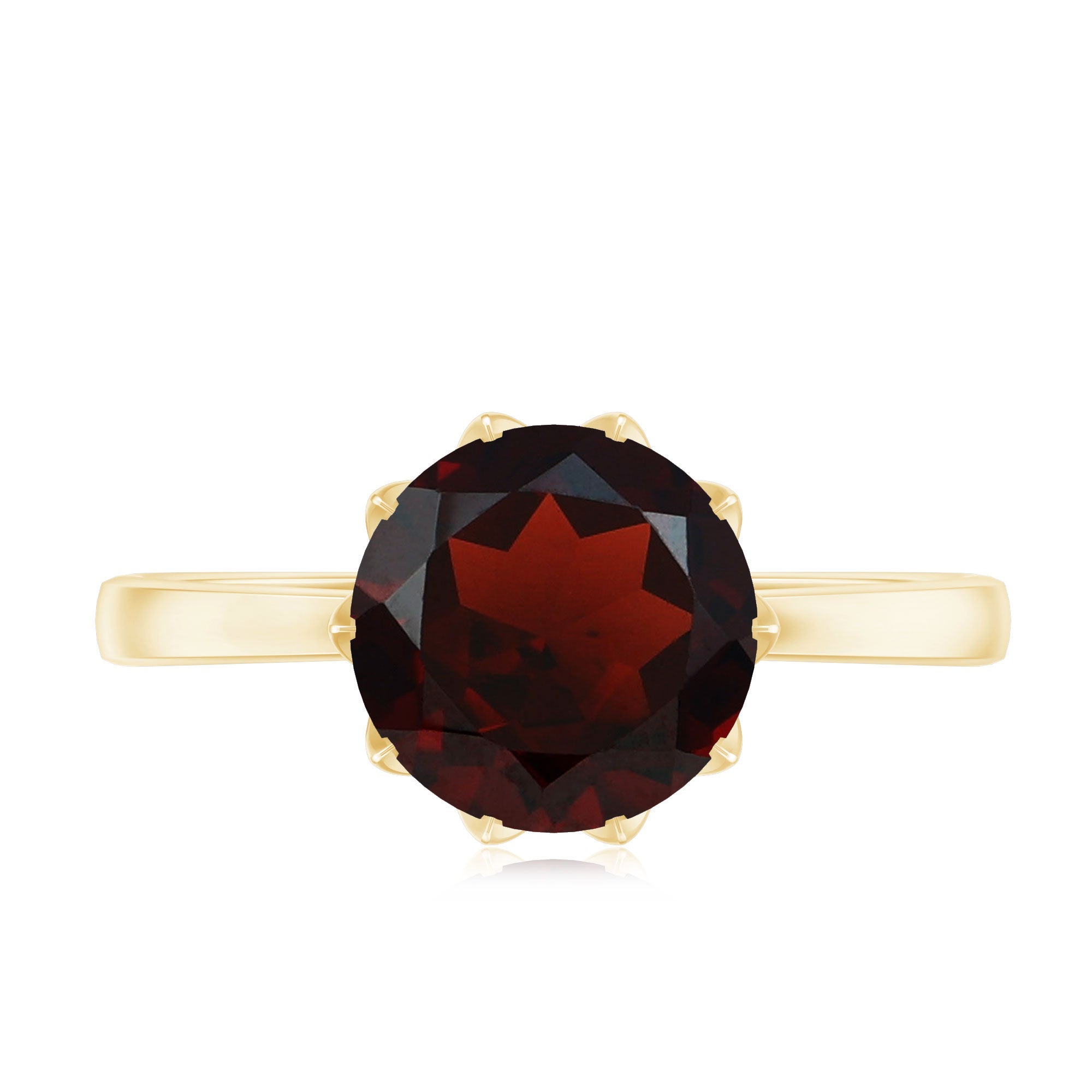 Natural 2.3 Carat Garnet Solitaire Engagement Ring