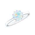 Natural 2 Cart Ethiopian Opal Engagement Ring in Lotus Basket Setting