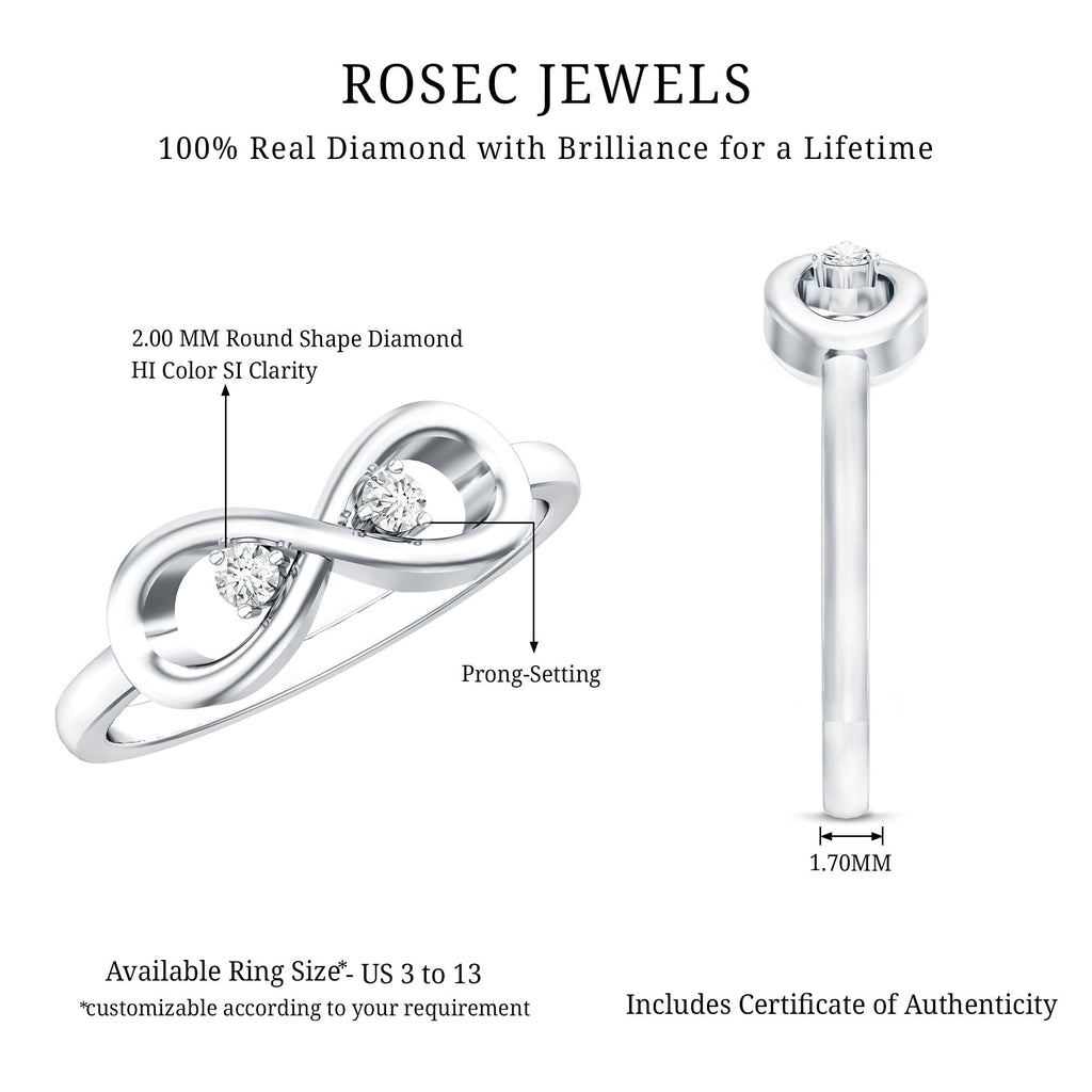 Certified Real Diamond Infinity Promise Ring for Women