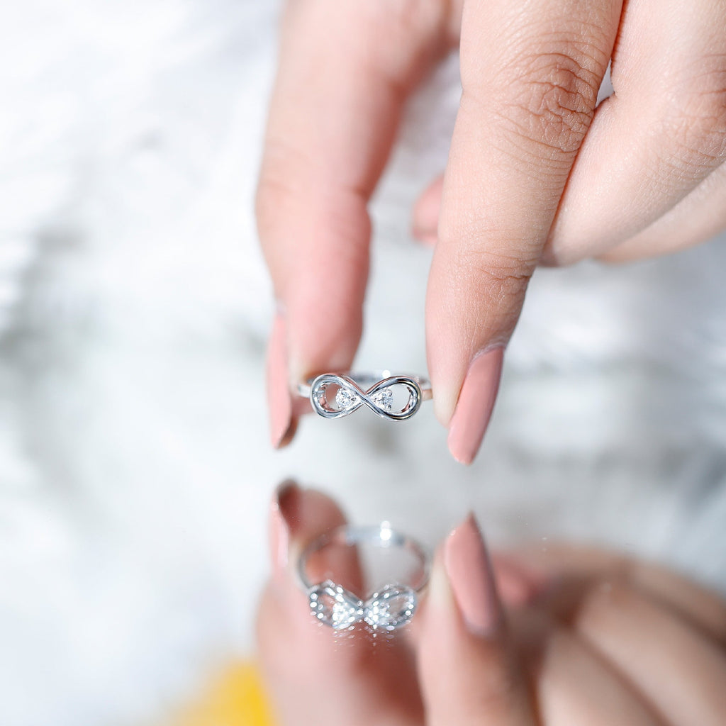 Certified Real Diamond Infinity Promise Ring for Women