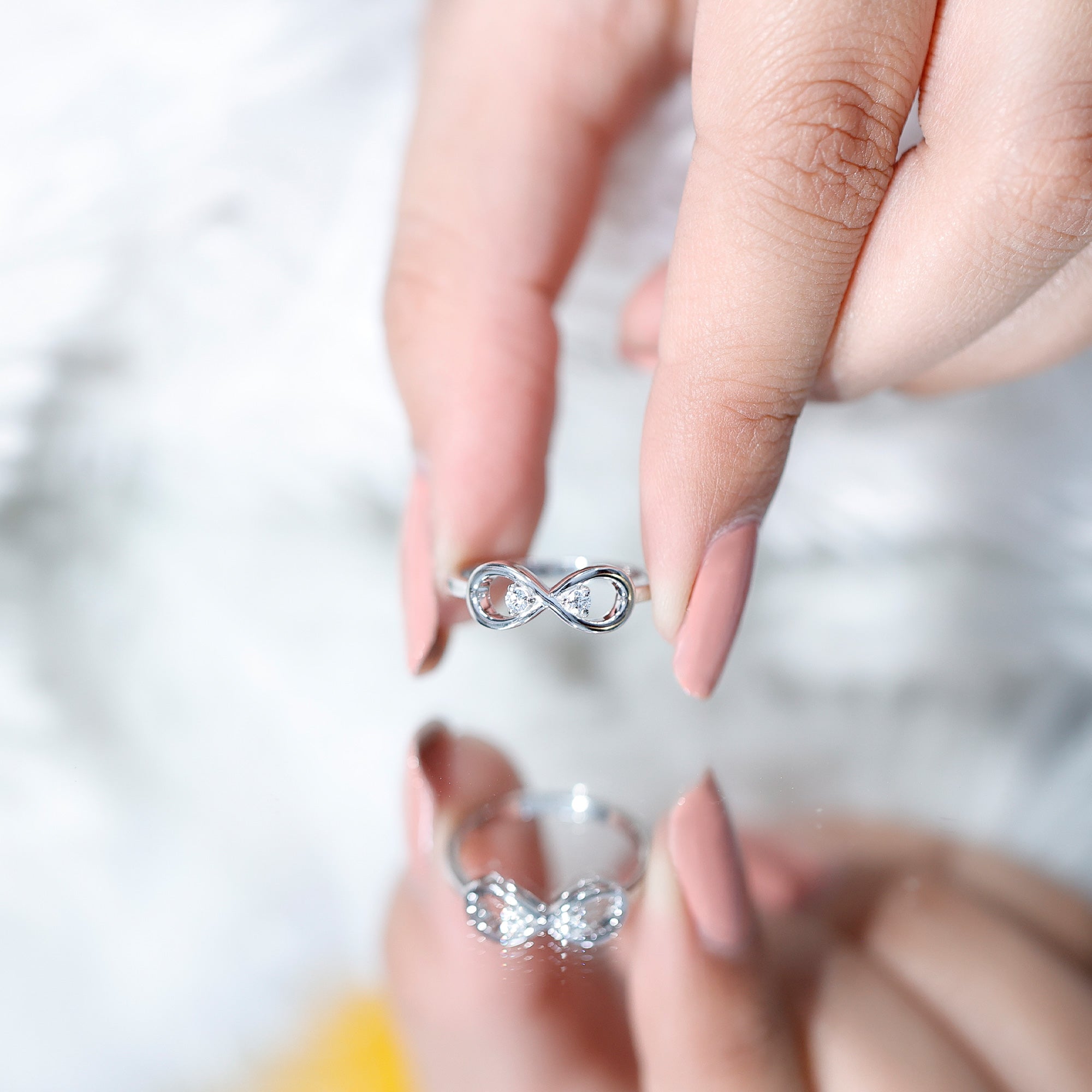 Certified Real Diamond Infinity Promise Ring for Women
