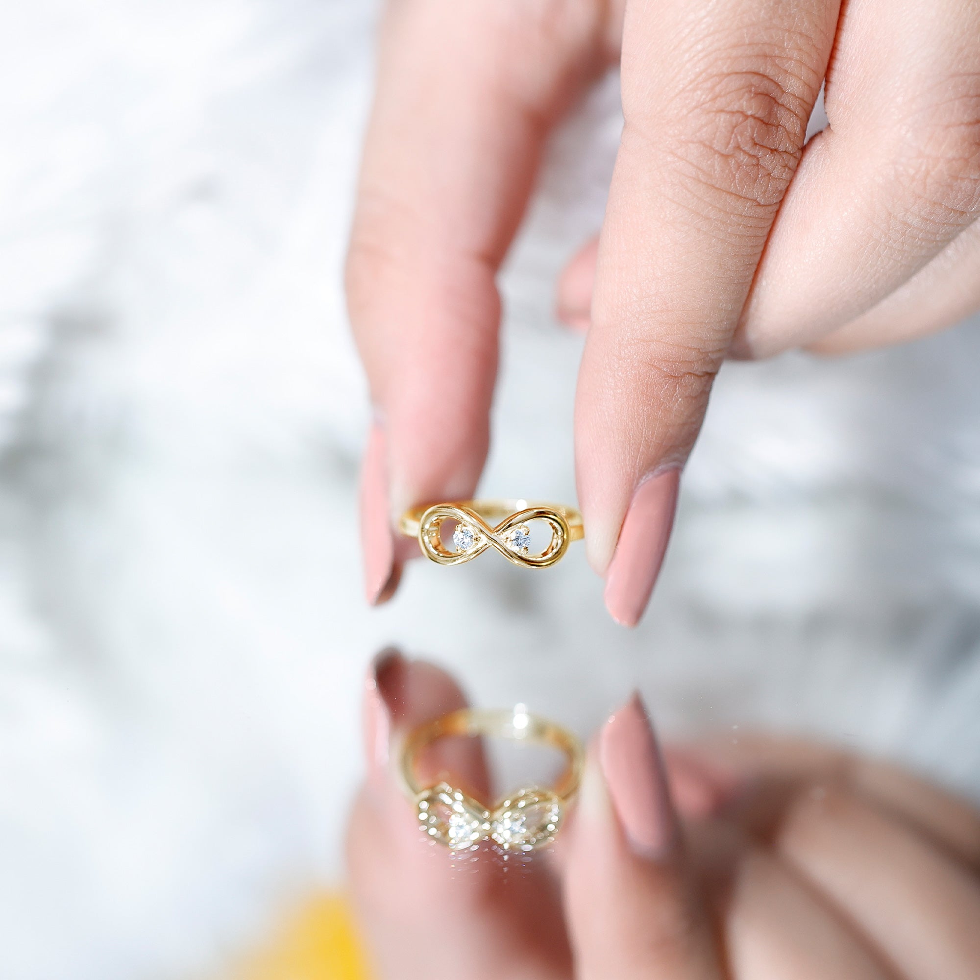 Minimalist Moissanite Infinity Promise Ring