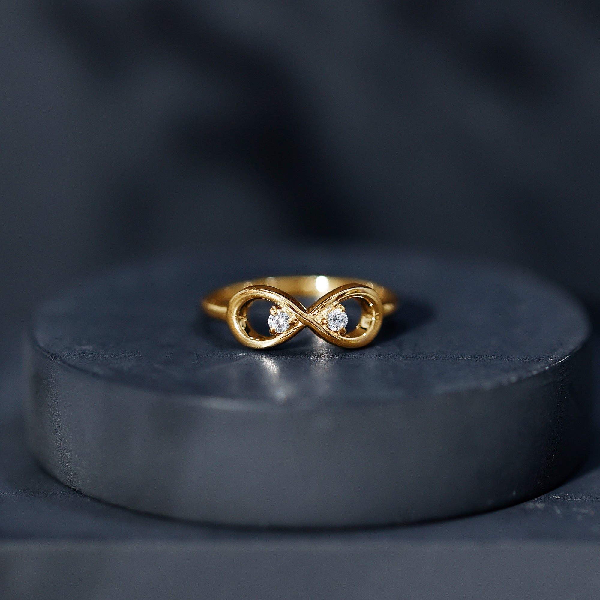Minimalist Moissanite Infinity Promise Ring