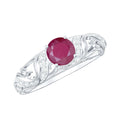 Vintage Style 0.6 Carat Ruby Engagement Ring with Diamond