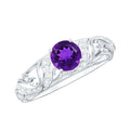 Vintage Inspired 1.2 Carat Amethyst Engagement Ring with Diamond